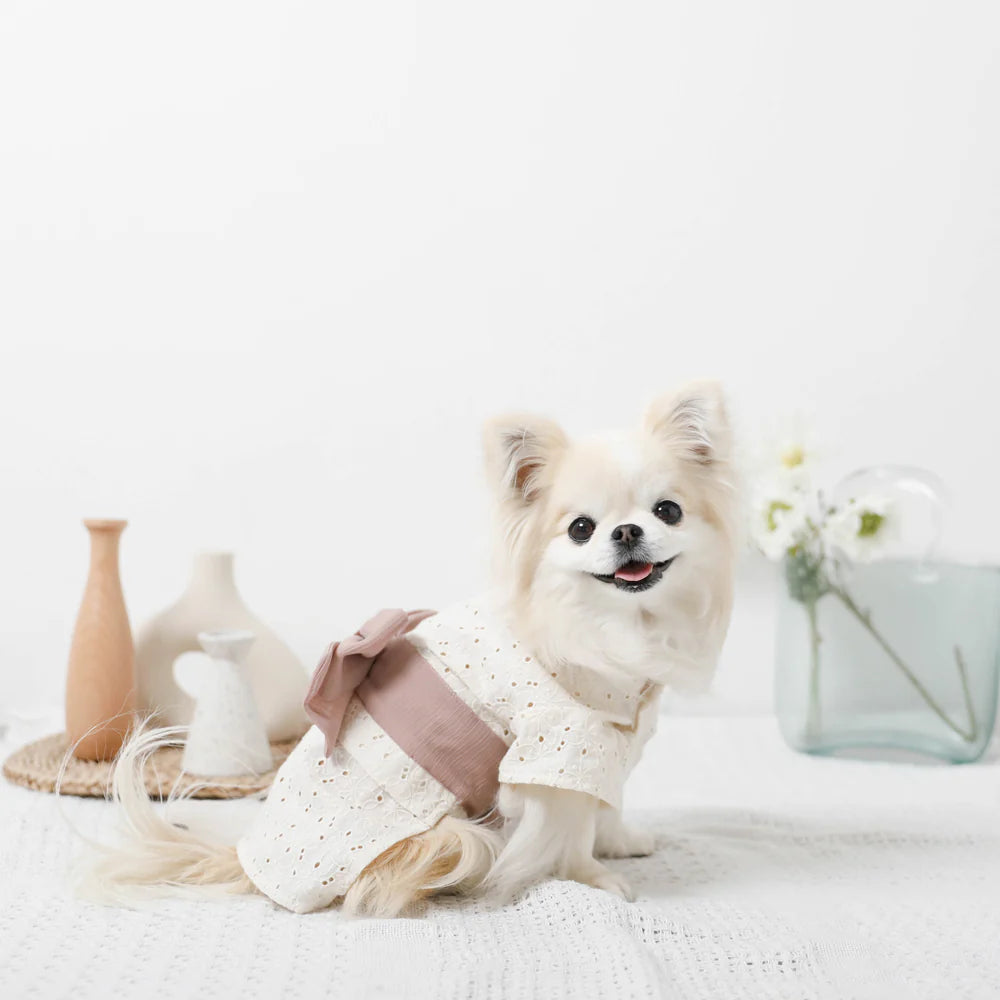 monchéri ivory flower yukata (size M)
