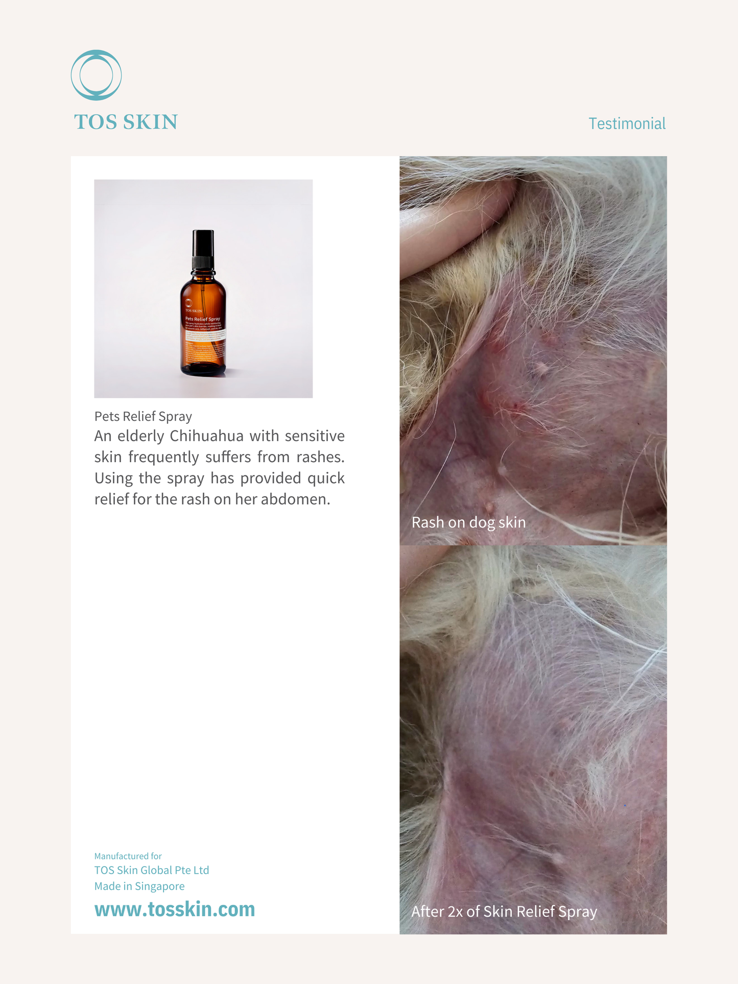 TOS Skin Pets Relief Spray 100ml