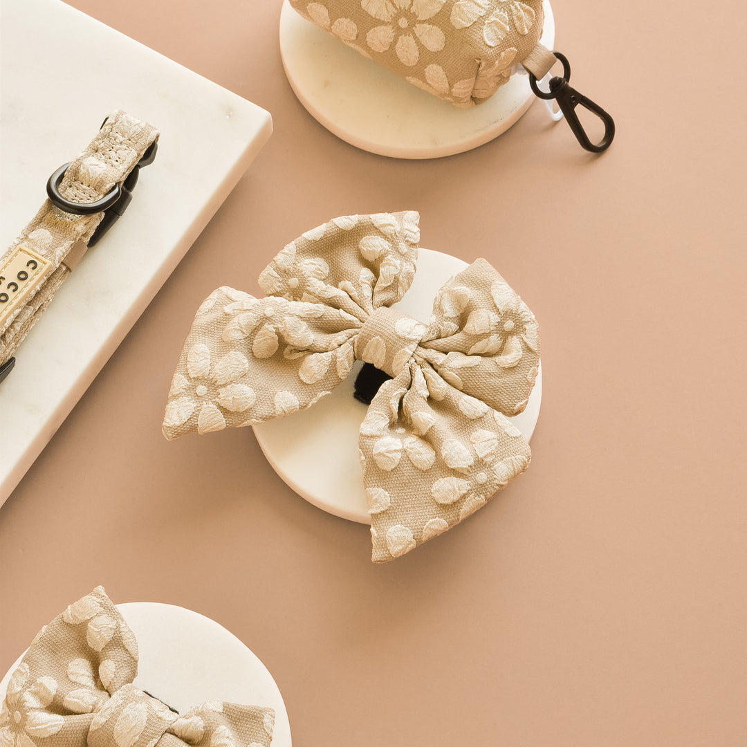 Luxe Sailor Bow Tie - Mocha Flower