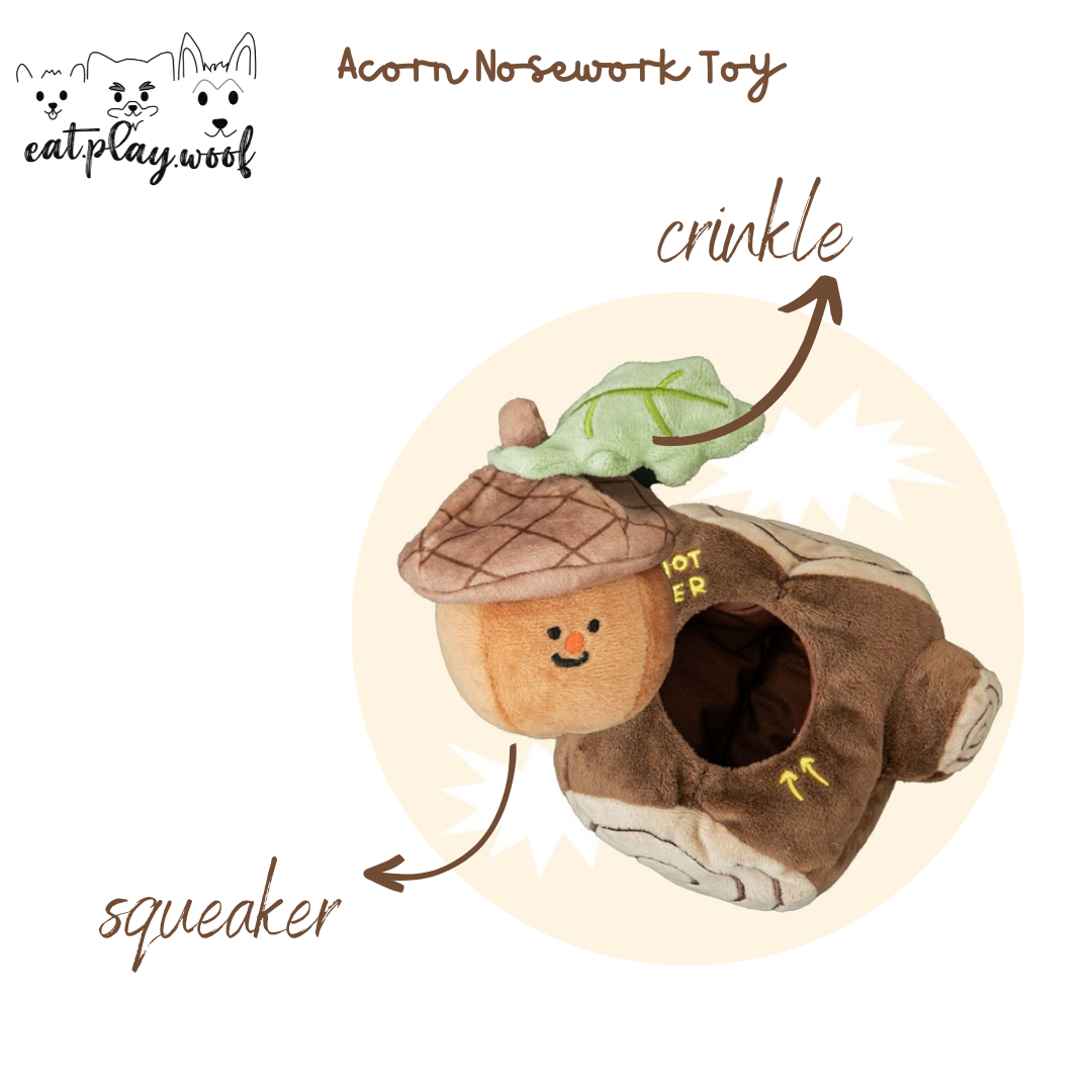 Acorn in a Log Nosework Toy