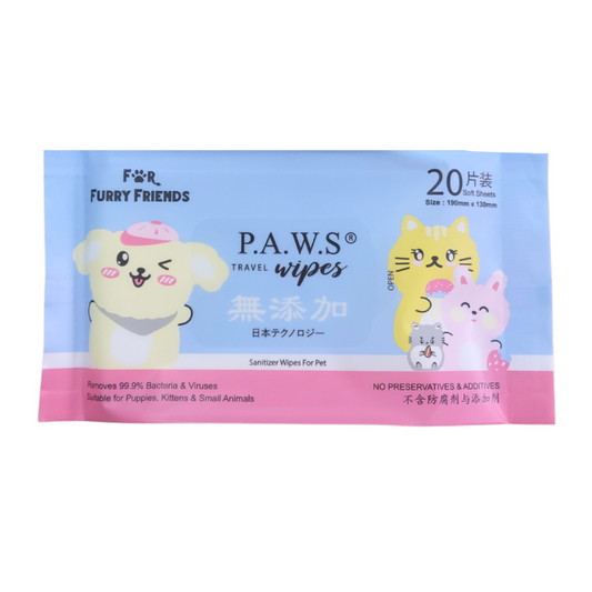 For Furry Friends P.A.W.S Travel Wipes (20 pcs/packet)