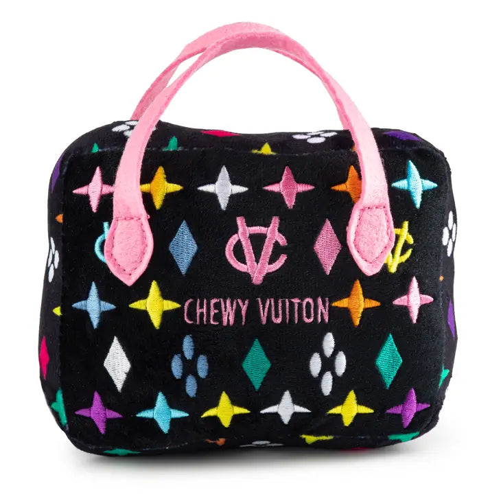 Black Monogram Chewy Vuiton Handbag Squeaker Dog Toy