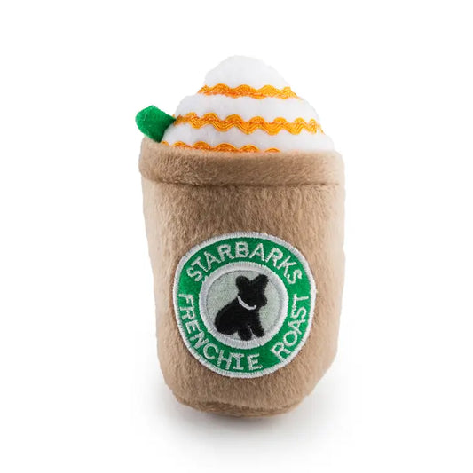 Starbarks Frenchie Roast W/ Straw Squeaker Dog Toy