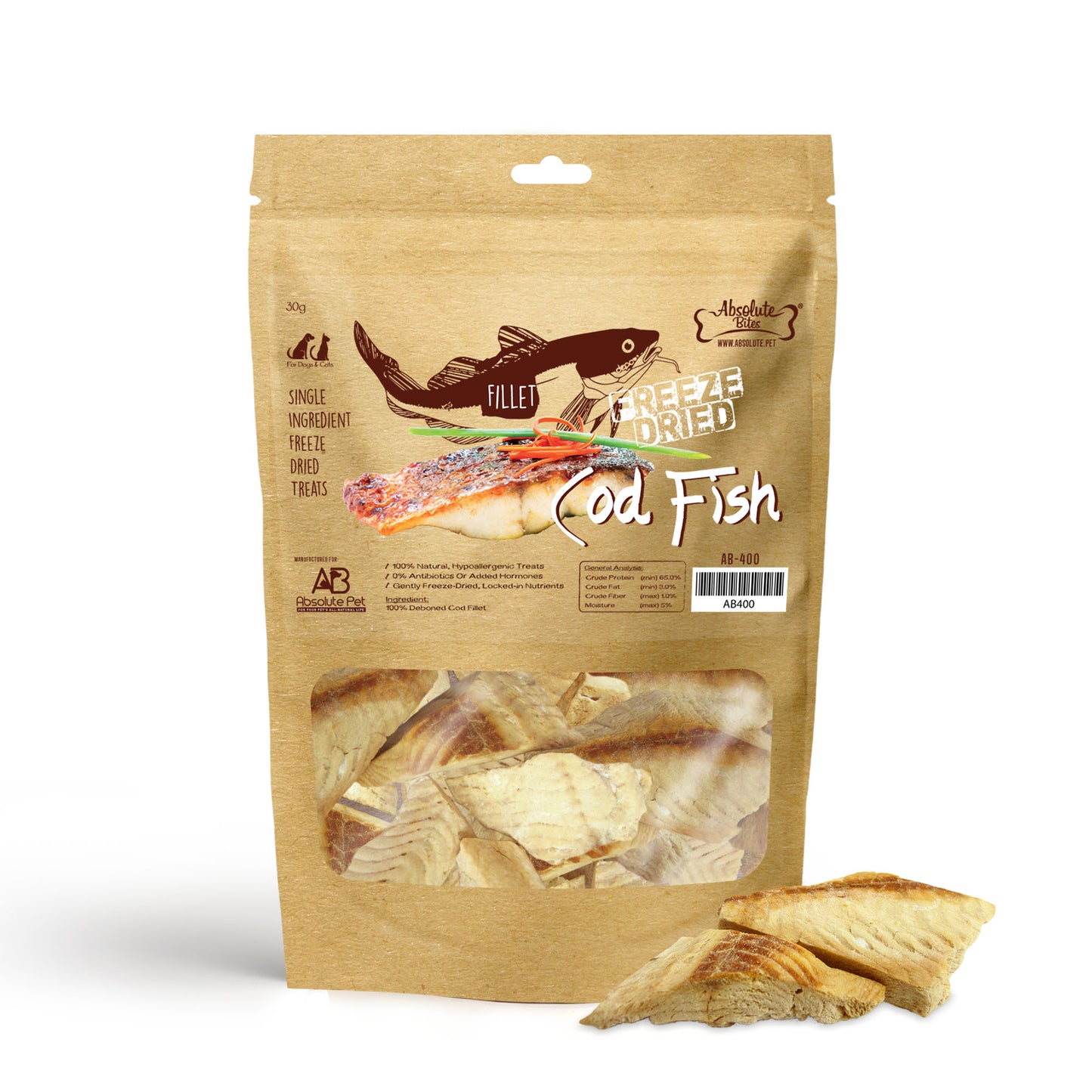 Absolute Bites Freeze Dried Cod Fish (Dog & Cat)
