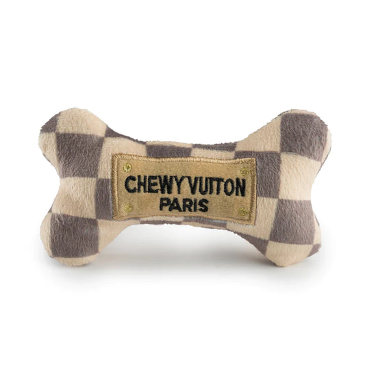 Checker Chewy Vuiton Bone Toy (Small)