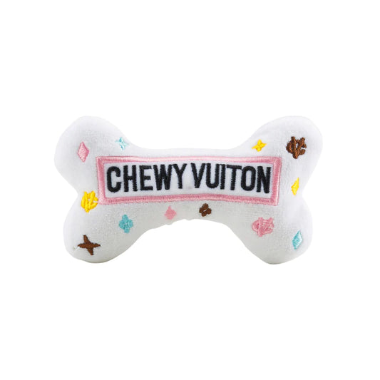White Chewy Vuiton Bone Toy (Small)